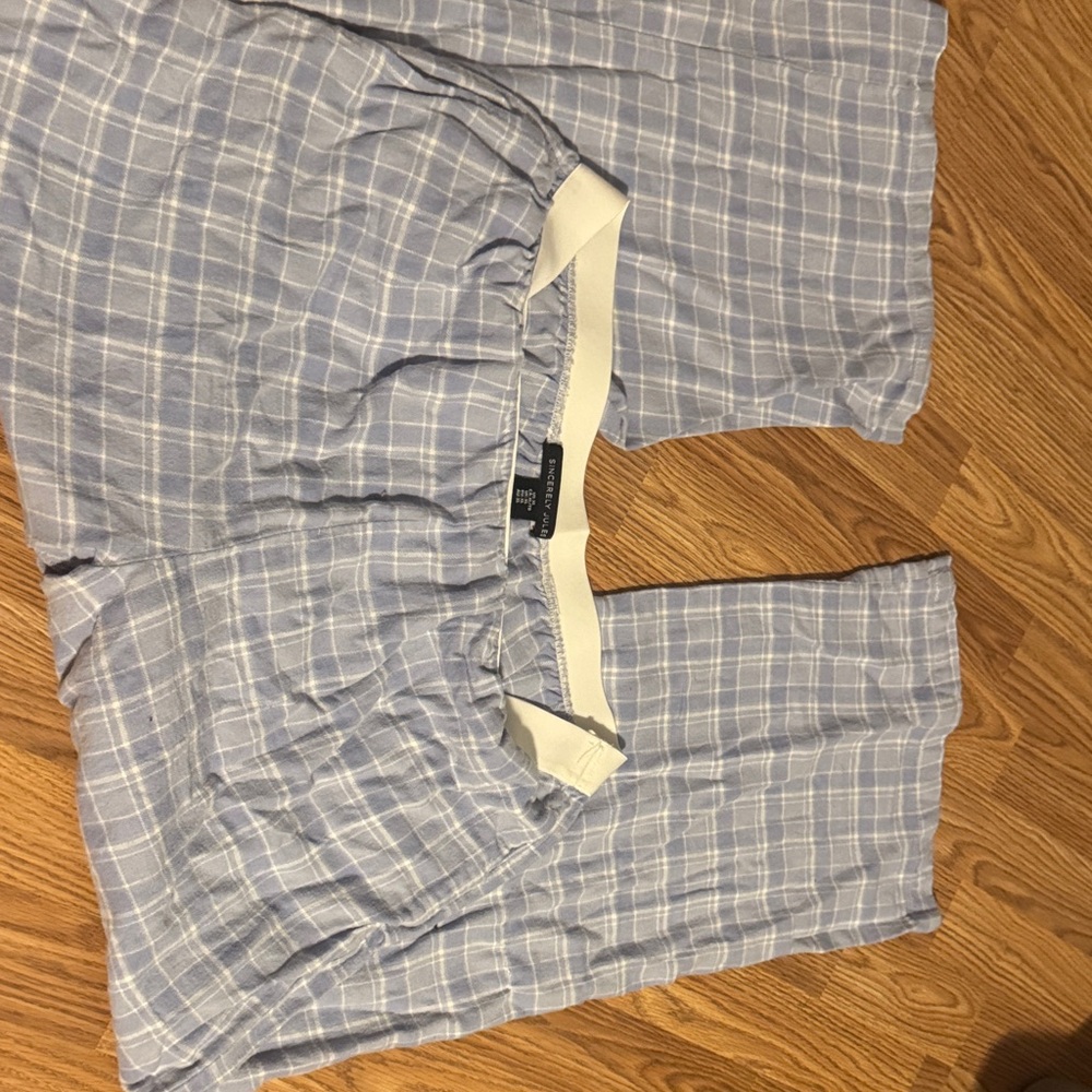 Sincerely Jules Light Blue Plaid Pants